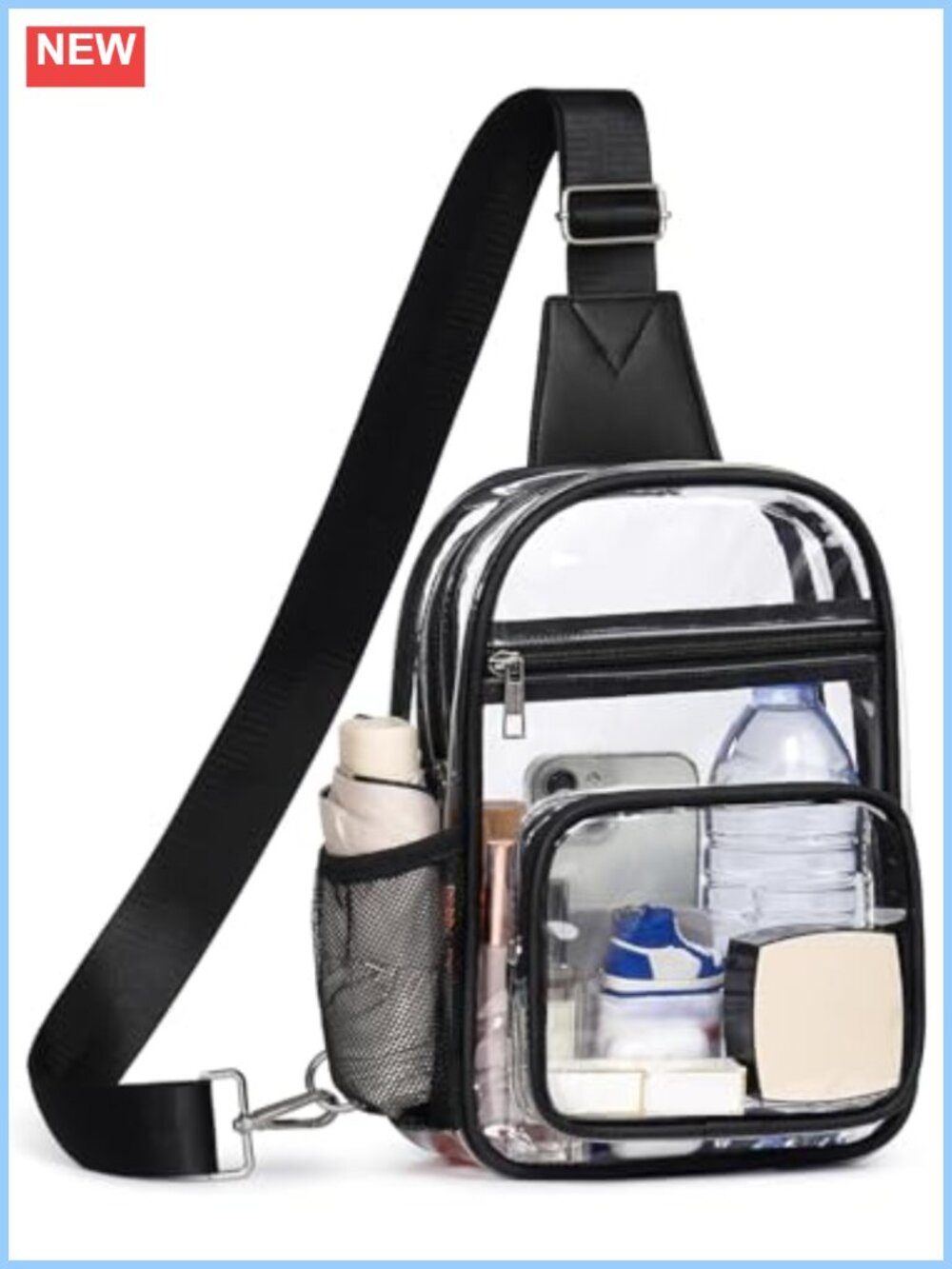 Clear Stadium Approved Crossbody Sling Bag PVC Waterproof